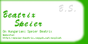 beatrix speier business card